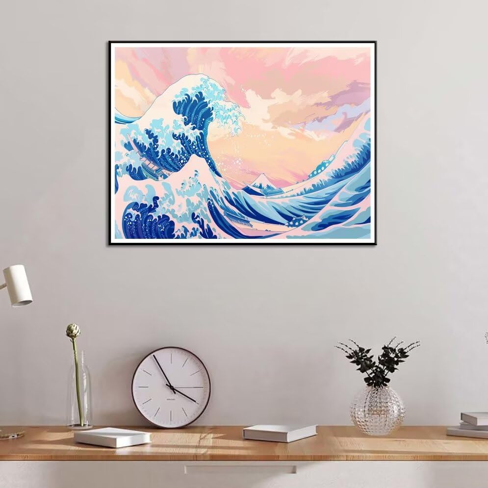 diy数字油絵 Amazon.co.jp: 数字油絵 数字キット diy 数字 油絵 波 塗り絵