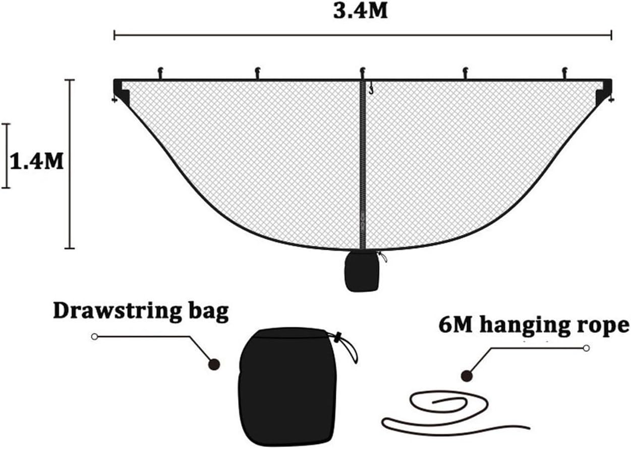 Camp Outdoor Easy Setup Travel Portable Hammock Mosquito Net Fabric Nylon Camping Double Person Foldable Separating Mosquito Bed Net Strong (Army Green)