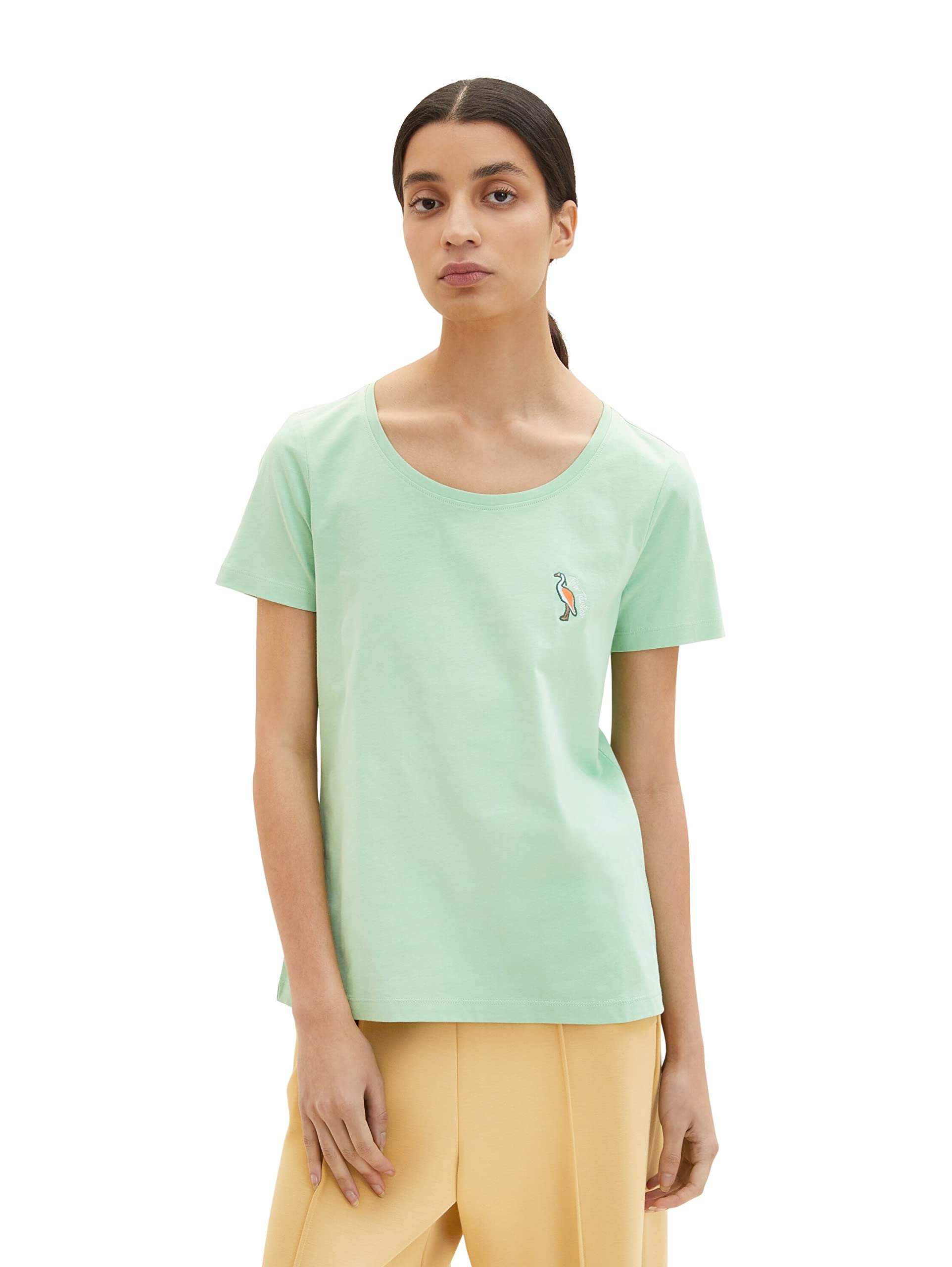 TOM TAILOR Ladies T-Shirt 1035471, 31034 - Okra Green, Large