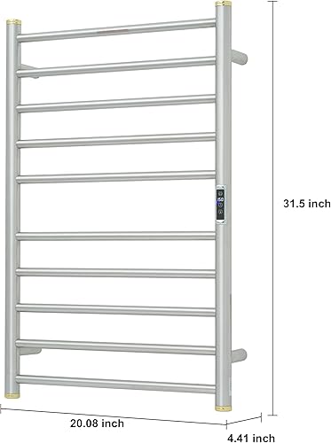 Miniatura 5 de Calentador eléctrico de toallas, calentador de toallas de calefacción, temporizador y control de temperatura, enchufe montado en la pared para baño,