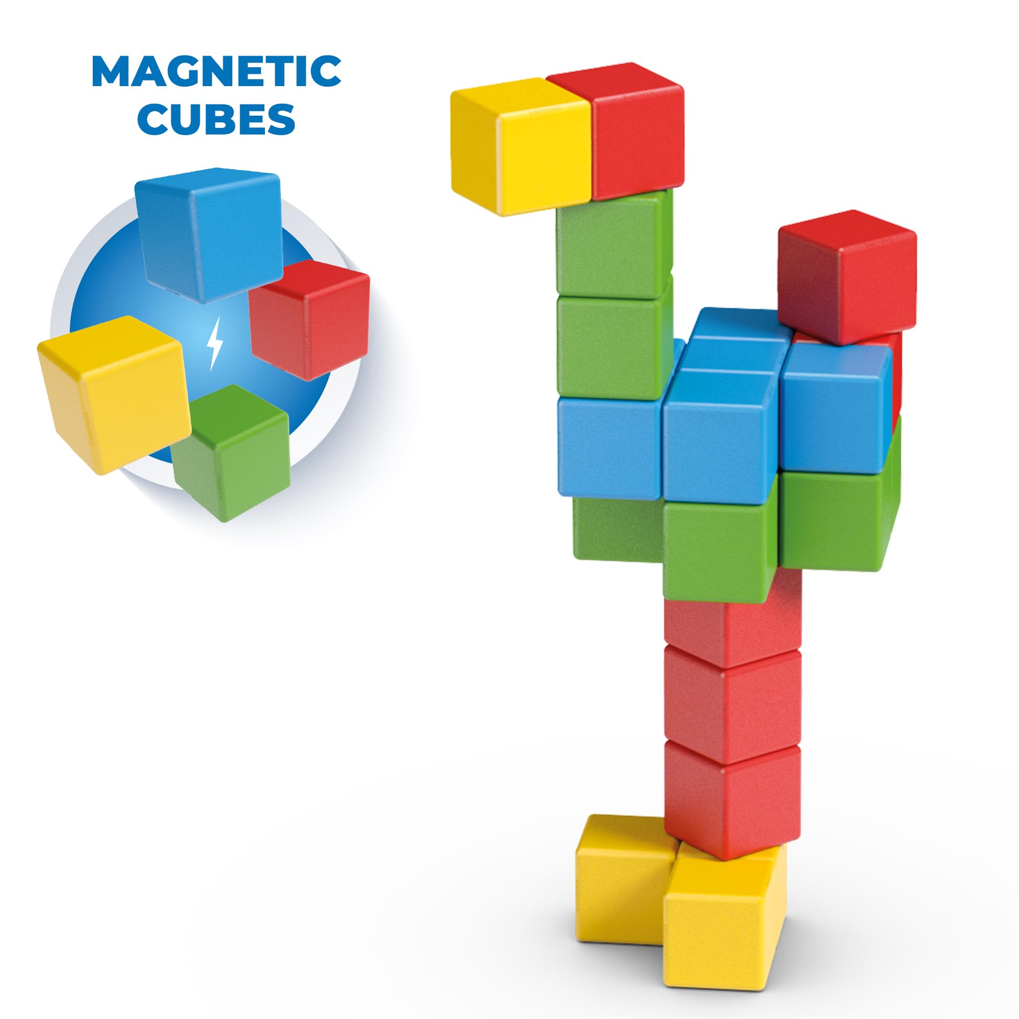 GEOMAG Bloques magnéticos 24 uds. 4 Colores, construcción magnética niños 1-5