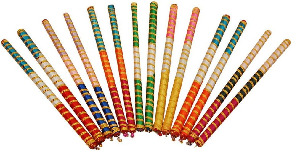 Tuski Creation's Pack of 12 Pairs Dandiya (24-Sticks) for Garba