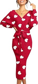 Women's Long Maxi Sweater Dresses Sexy Wrap Batwing V Neck Slit Open Back Holiday Bodycon Dress with Belt