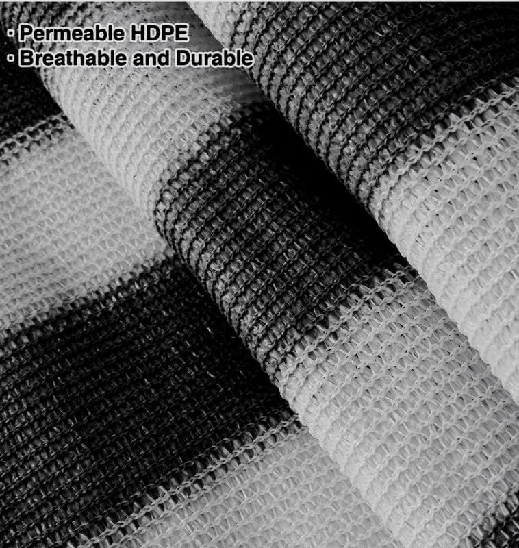 MetDeals HDPE Stripes Balcony Safety Net with Polyester Webbing for Railing | 85% Sun & UV Blockage Balcony Safety Net with Eyelet & Cable Tie for Easy Installation(Black&White, 0.90X2 MTR) 1