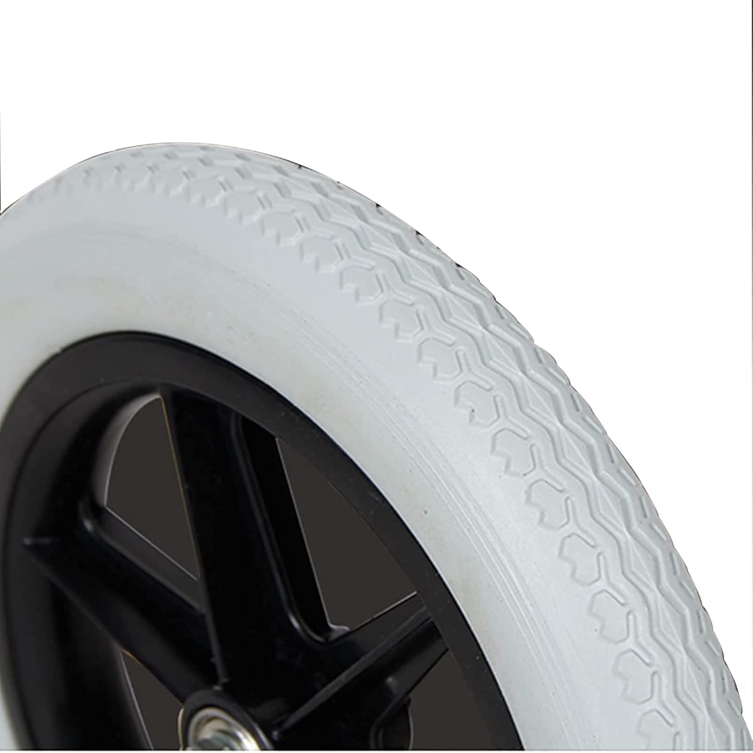 12 1/2x2 1/4" Ruedas Traseras (Par), Rueda Trasera de Recambio para Sillas de Ruedas Manuales, Neumáticos Sólidos No Neumáticos Gris