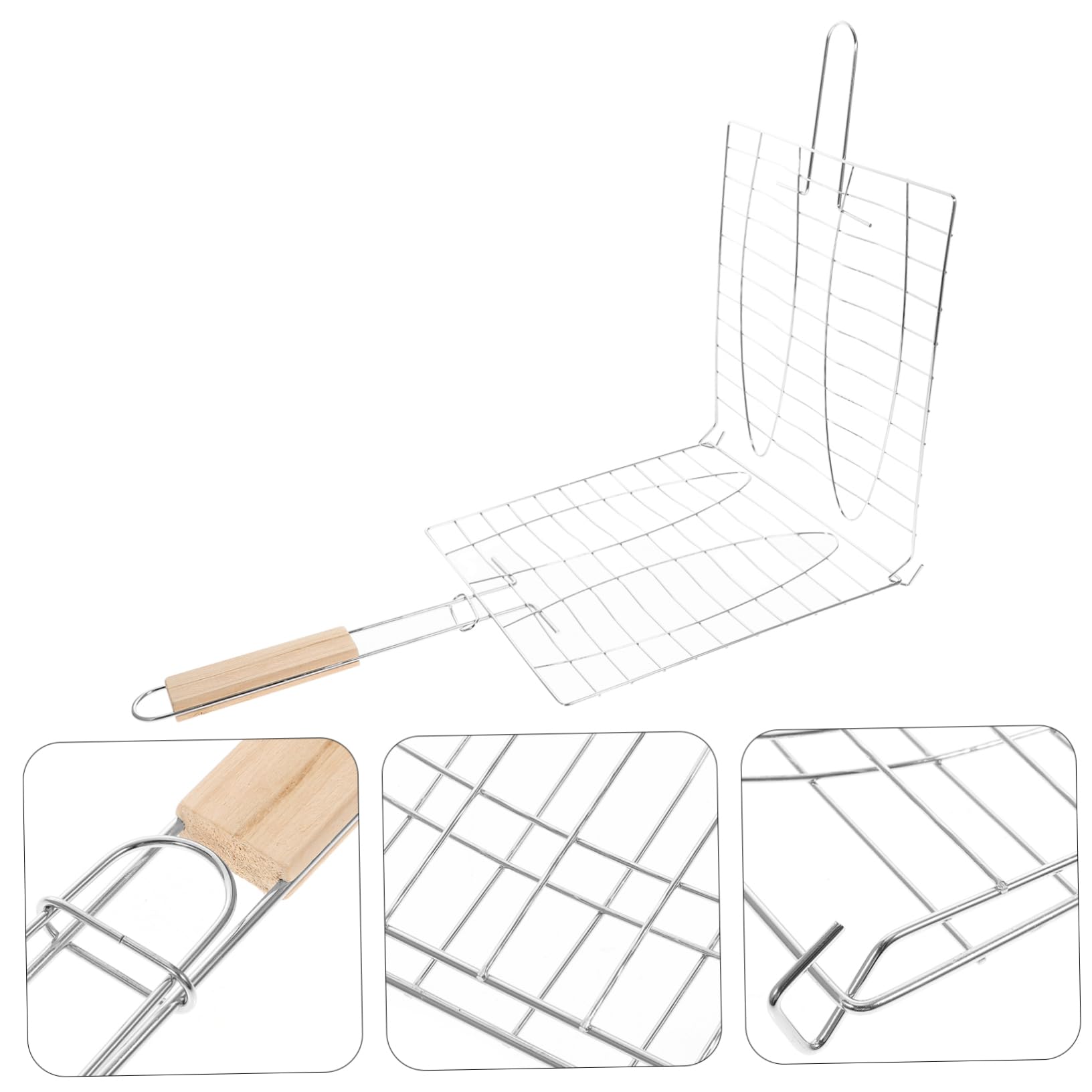 ibasenice Bbq Tools Bbq Fish Basket Clip Grill Grate Accessory for Barbecue Grill Random Color