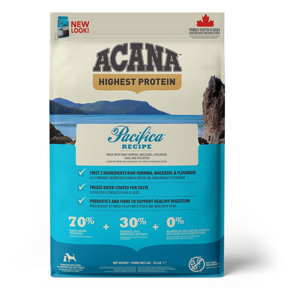 Pienso para Perros de Pescado ACANA Pacifica Dog Saco 6 Kg 100% Natural Sin Cereales | ANIMALUJOS