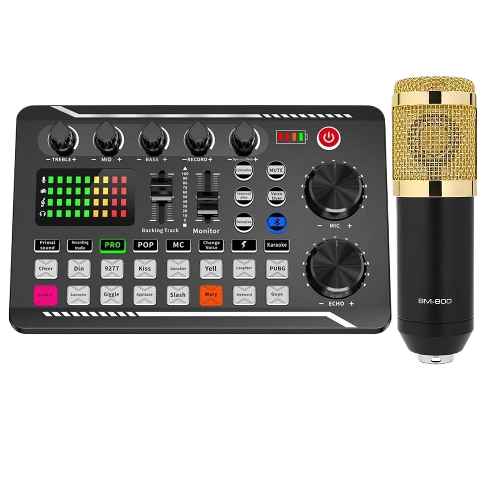 Mixer Audio Karaoke Gofemial V8S - Console DJ Con Bluetooth, Effetti Voce, USB, Per Streaming E Podcast