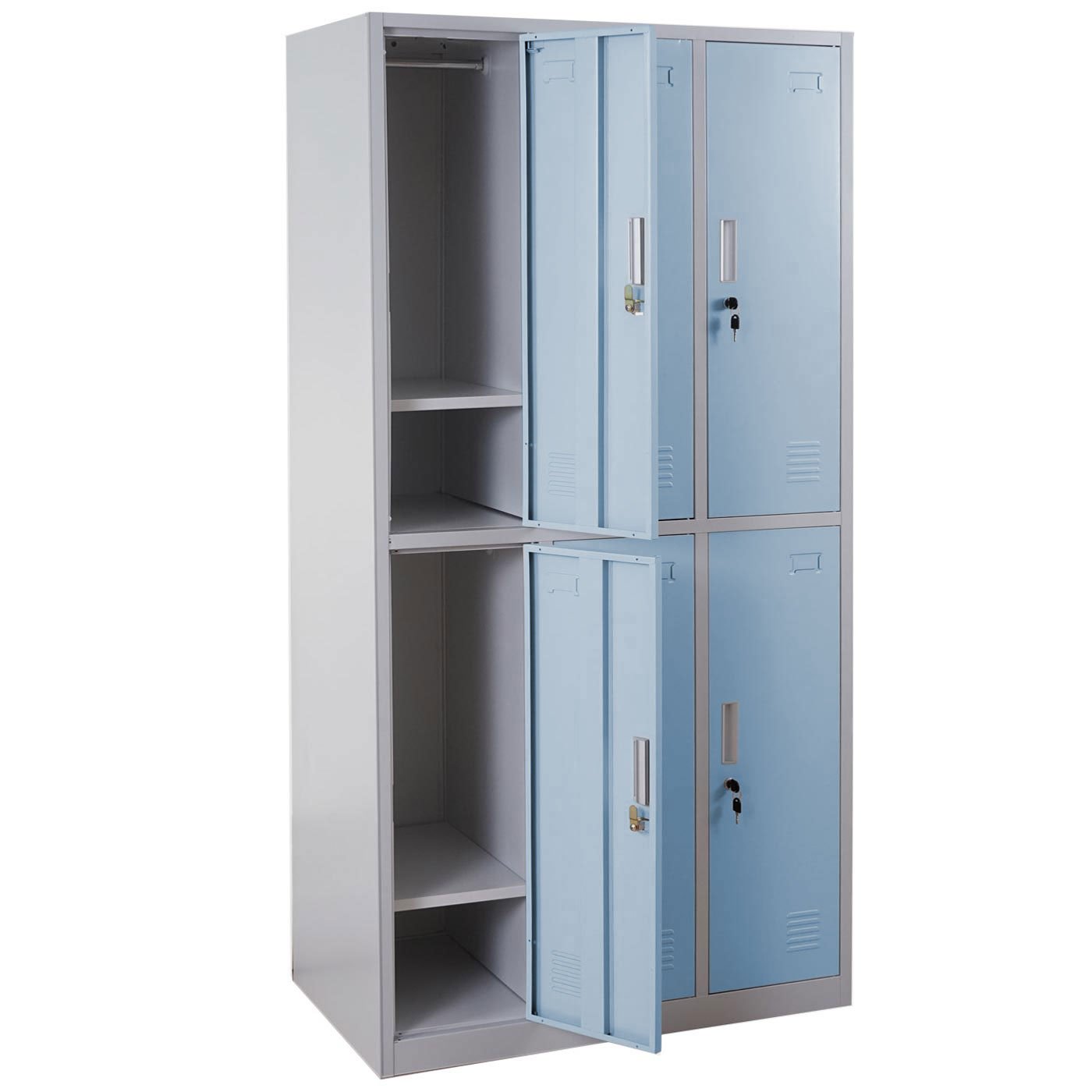 Schließfach Boston T829, Schließfachschrank Wertfachschrank Spind, Metall 6 Fächer - blau