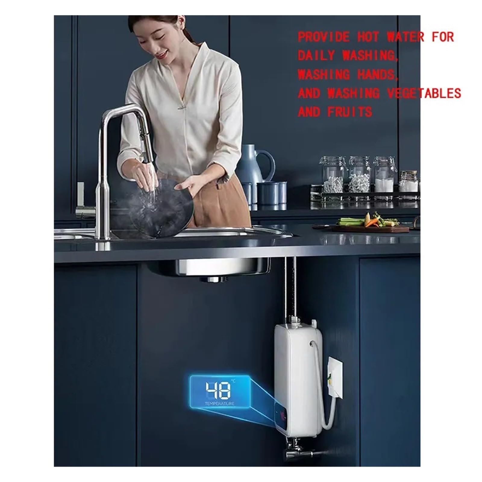 Natychmiastowy Podgrzewacz Wody 4000W Przenośne Grzejniki Elektryczne Do Łazienki Z Prysznicem Z Ciepłą Wodą I Ogrzewania Domowej Kuchni