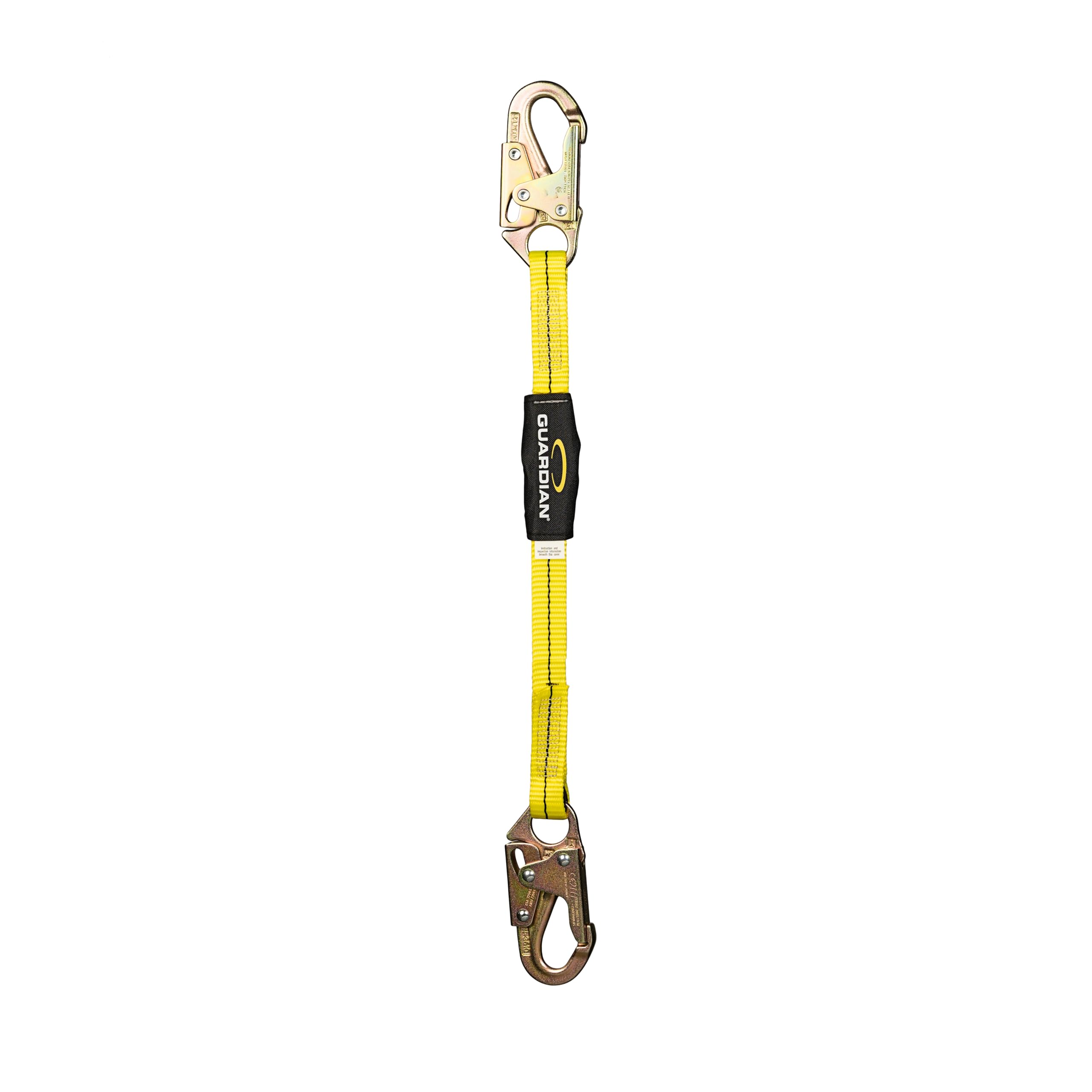 Guardian Fall Protection 01250 2-Foot Single Leg Non-Shock Absorbing Lanyard 2 ft Single Leg/Steel Snap Hook End