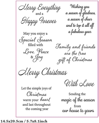 Miniatura 2 de Sentiments - Sellos transparentes con frase en inglés "Merry Christmas", frases de goma transparente para álbum, fotos, tarjetas decorativas, 8