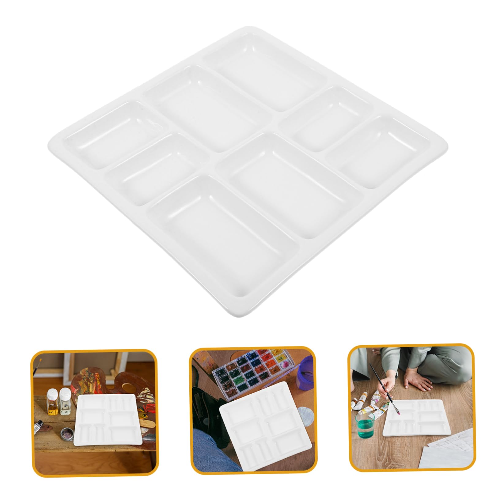 Keramikfarbpalette Für Aquarellmischungen Mit Quadratischen Näpfen Leere Aquarellpalette Als Pigmentschale Für Künstler Und Junge Mädchen