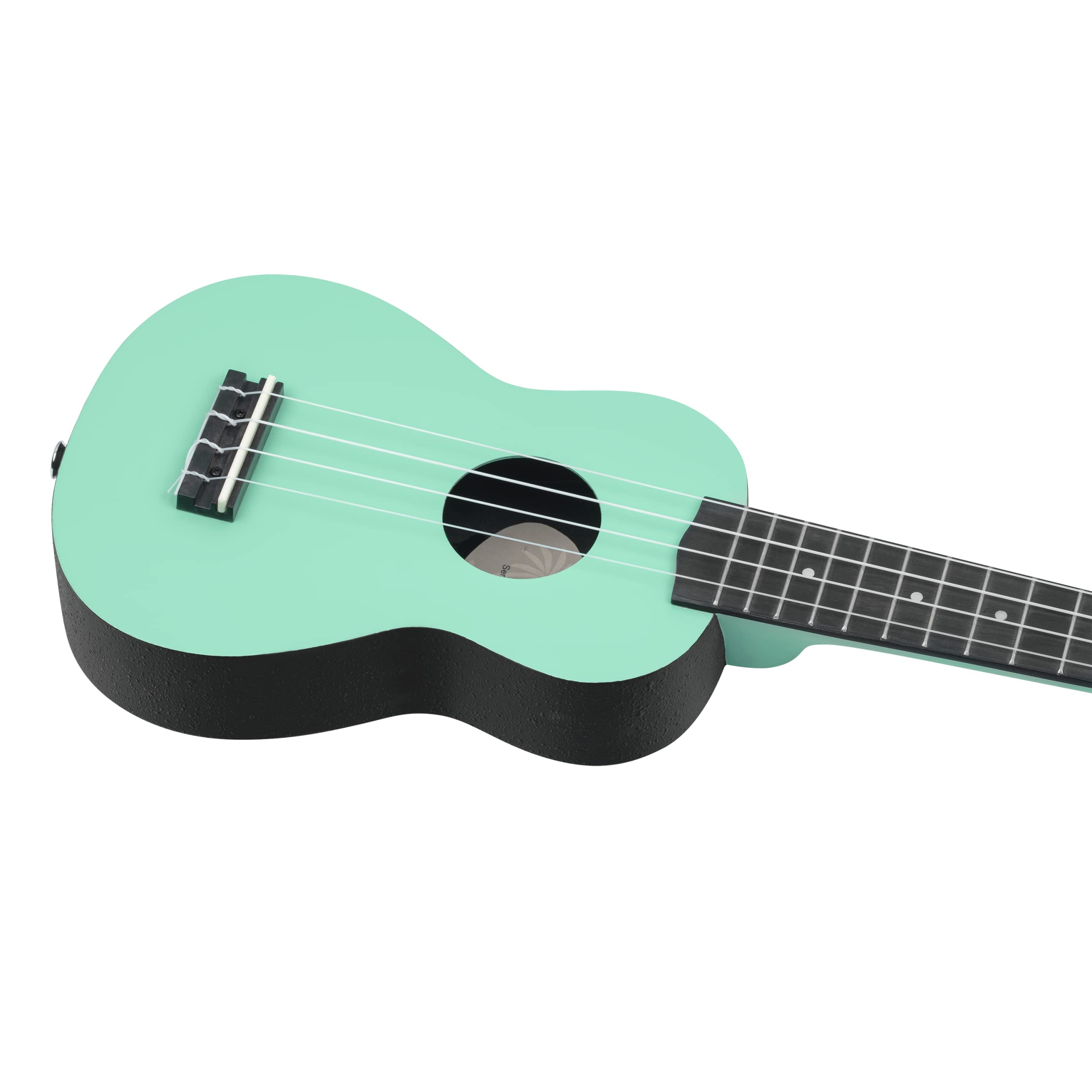 Ortega Guitars Akustyczne Ukulele Sopranowe – Seria Keiki K2 – w Zestawie z Akcesoriami – Agathis/ABS, Kolor Miętowy (K2-CBM)