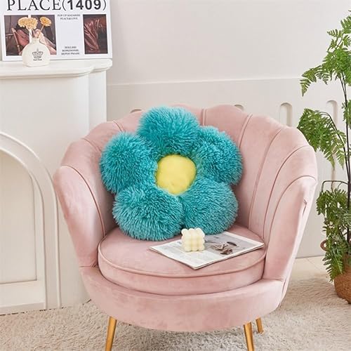 Miniatura 2 de vctops Cojín de piel sintética de lujo con forma de flores, cojín de asiento para silla, cojín decorativo de felpa esponjosa para sofá, cama,
