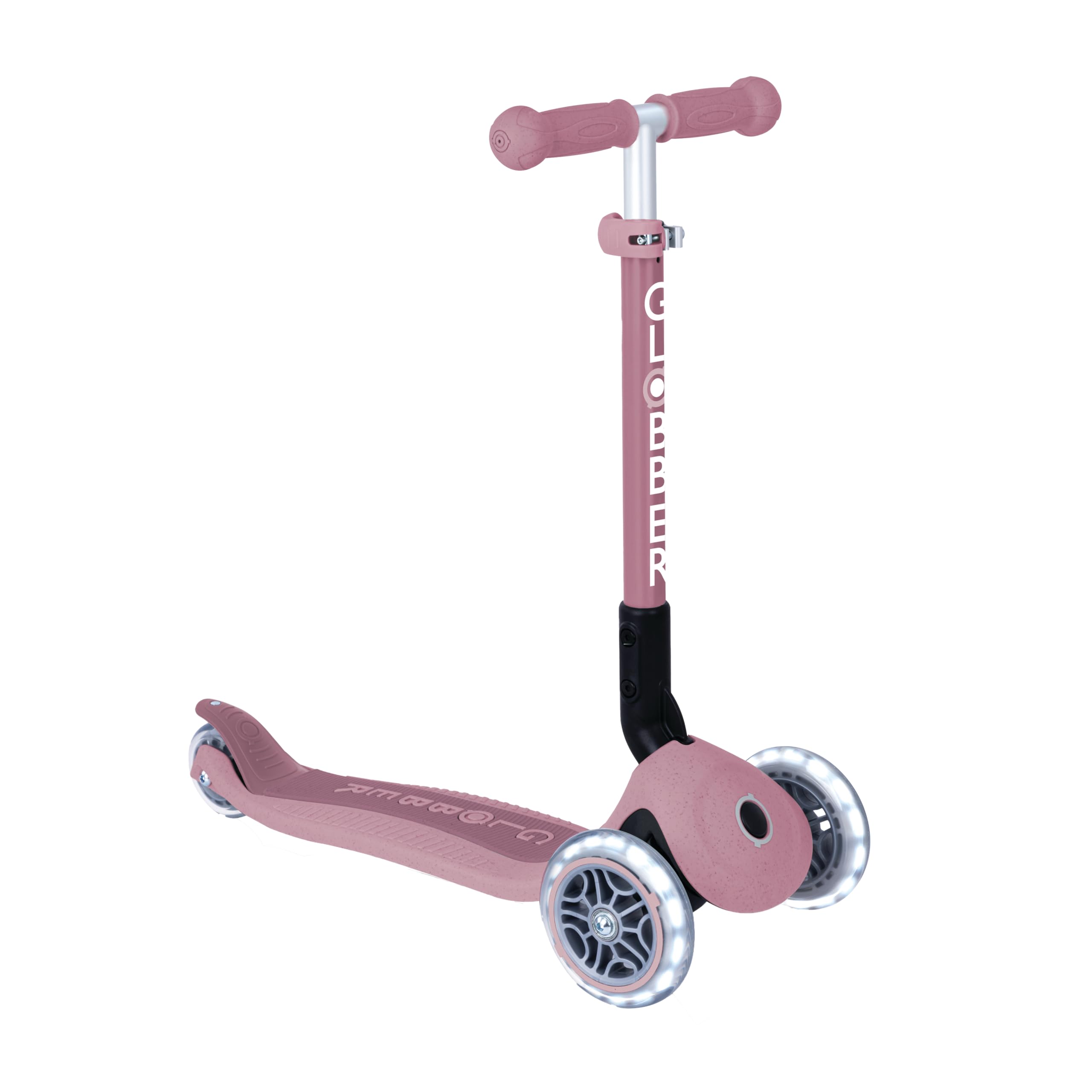 GLOBBER JUNIOR Foldable Lights ECO - Tretroller, 120/80 mm, ABEC 9, 3-rädrig, LED-Leuchtrollen