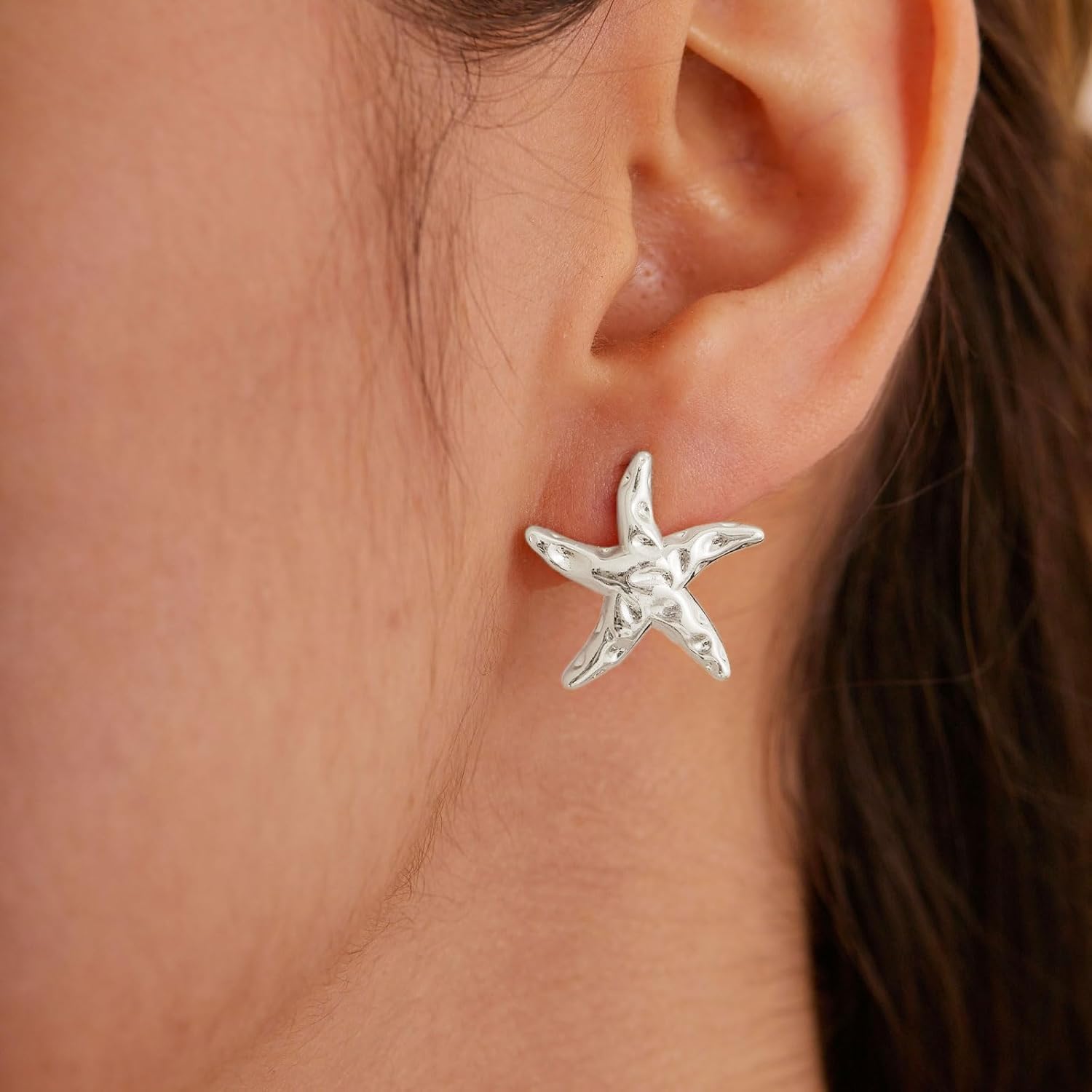 VRIUA Starfish Earrings for Women - 14K Gold/Silver Plated Dainty Starfish Seashell Earrings Hypoallergenic Summer Beach Ocean Inspired Jewelry - Image 2