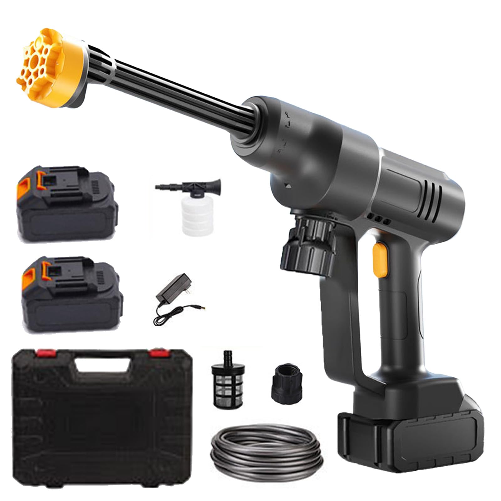 Idropulitrice A Batteria 65Bar Portatile - Con 2 Batterie, Ugello 6in1, Schiumatore, Per Auto E Giardino - Foto 9