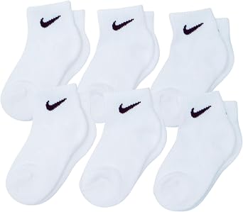 Nike Newborn Baby Socks White/Black 6 Pairs, Size 6-12 Months