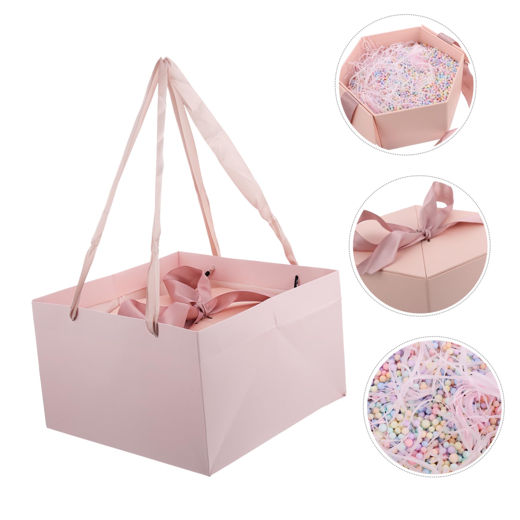 SOLUSTRE Sechseckige Geschenkbox aus Geschenkverpackung für Valentinstag und Hochzeit zum Verpacken von Süßigkeiten und Geschenken