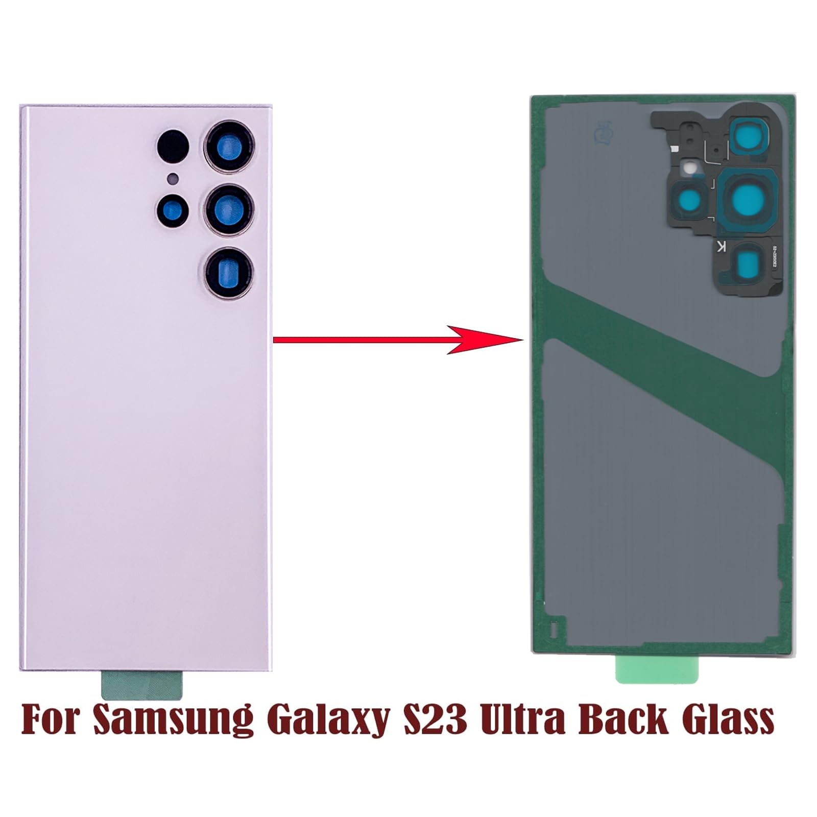 Amazon.com: Galaxy S23 Ultra Back Glass Replacement for Samsung