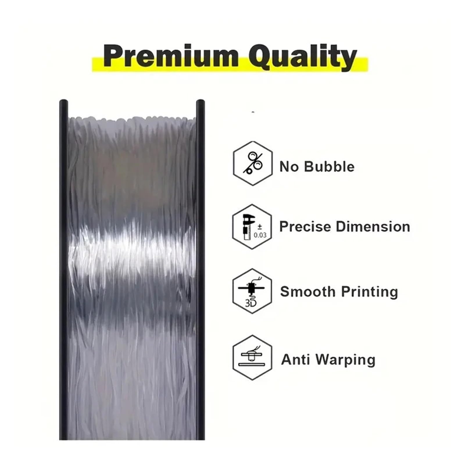 1,75 mm 3D TPU transparentes flexibles Filament 1 kg/500 g/200 g Rolle Flex 3D-Druckerfilament Kunststoffdruckmaterialien(Transparent Blue,500g)
