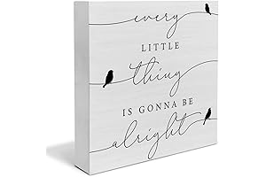 Every Little Thing is Gonna Be Alright Inspirational Birds Wood Box Sign...