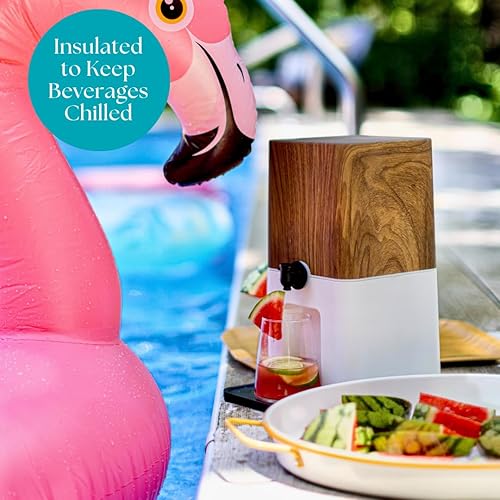 Miniatura 6 de Bebly Dispensador de bebidas en caja y dispensador de vino, diseño de nuez, aislado, sin sudoración, sin bebidas regadas, simple y elegante,