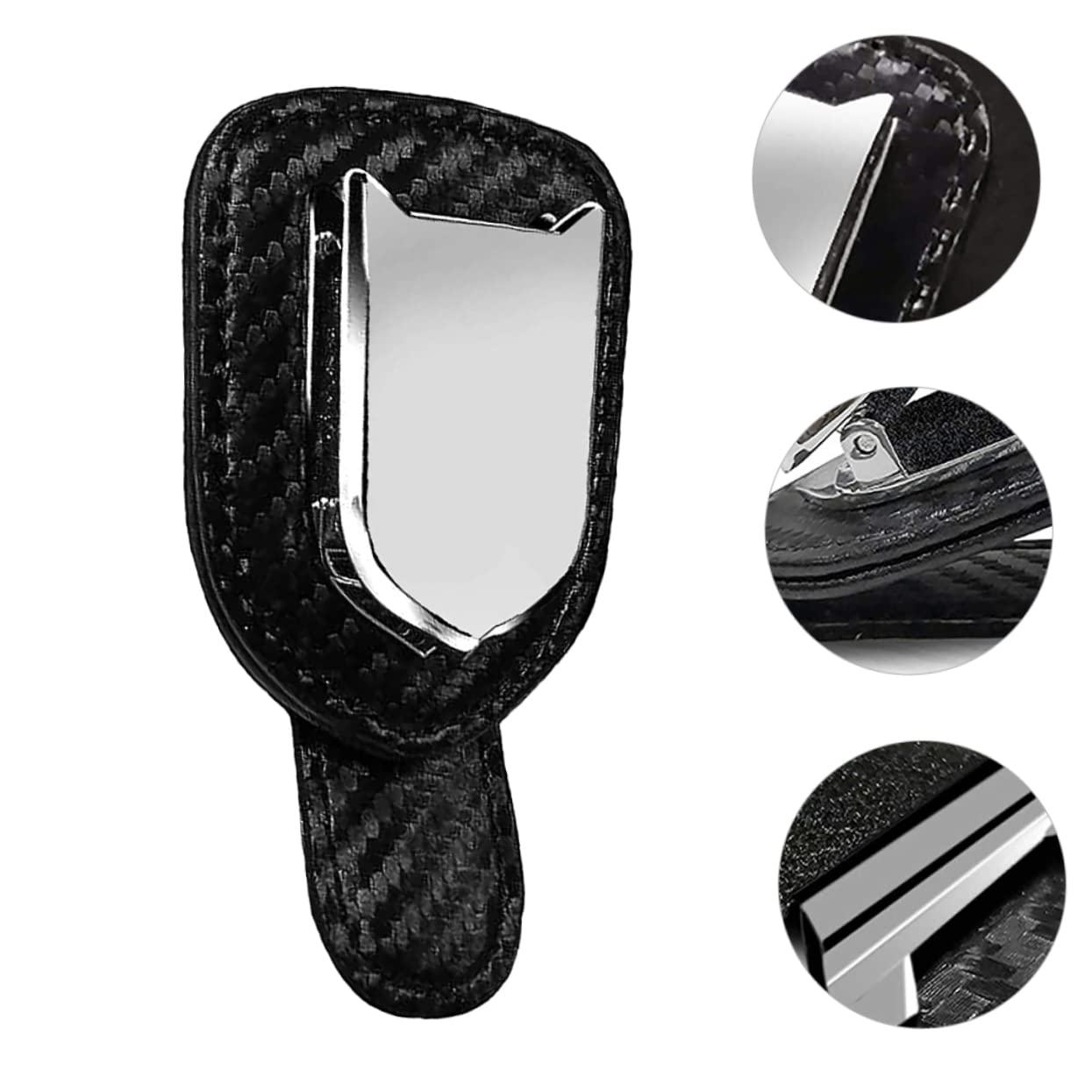 ULTECHNOVO 3stücke Praktischer Auto Sonnenbrillenhalter Aus Pu Karbonfaser- Visor Clip Für Brillen Und Karten Leicht Zu Befestigen Schockabsorbierend Und Kratzfest Für Sicheres Fahren