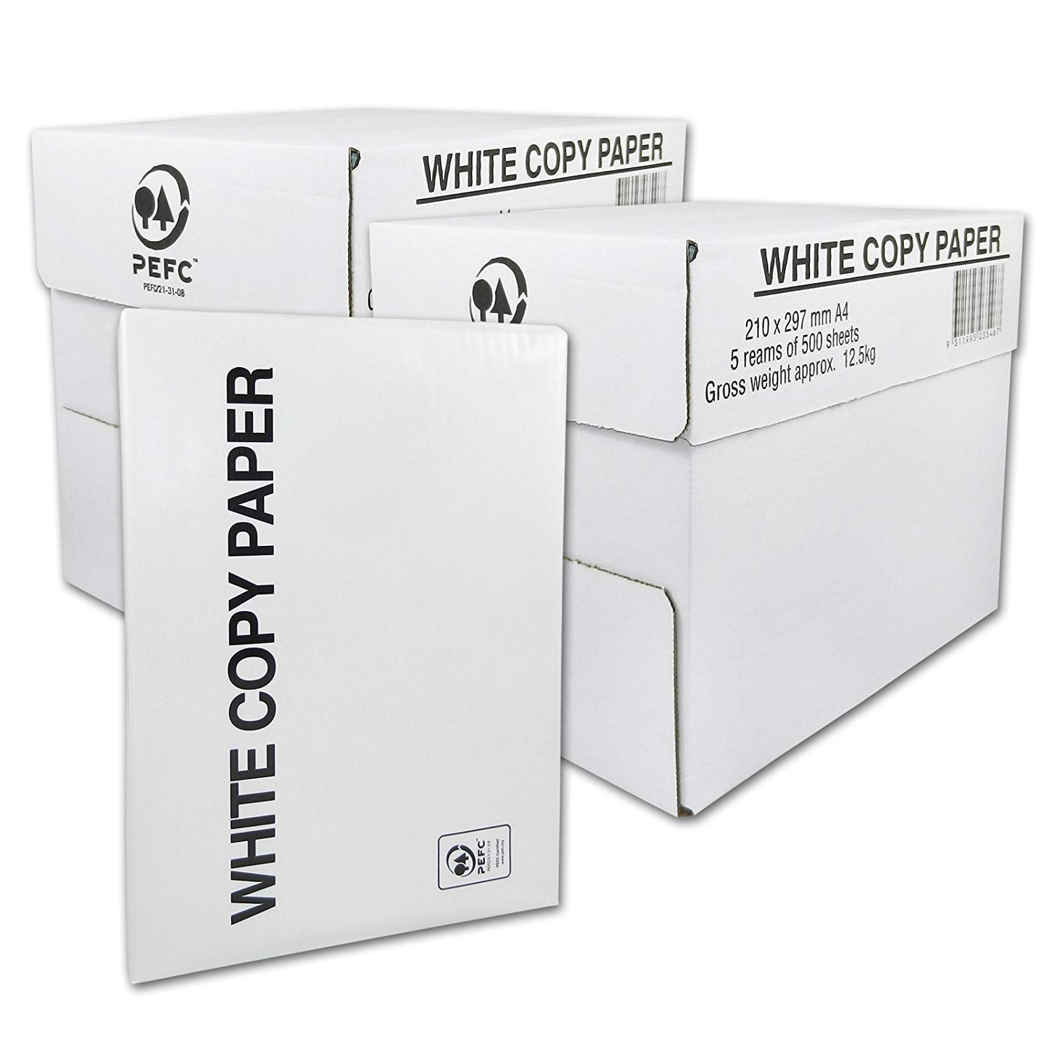 Kopierpapier A4 21 cm x 29,7 cm, 5000 Blatt | Papier Druckerpapier Blätter Zettel Schreibpapier