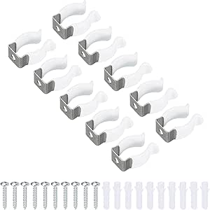 MeccaniXity T8 LED Tube Clips - 10 Pack Stainless Steel U Brackets With Screws For Light Mounting