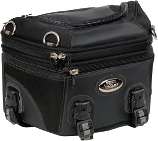 Milwaukee Leather MP8195 Small Black Textile and PVC Motorcycle Travel Rear Rack Bag - SM