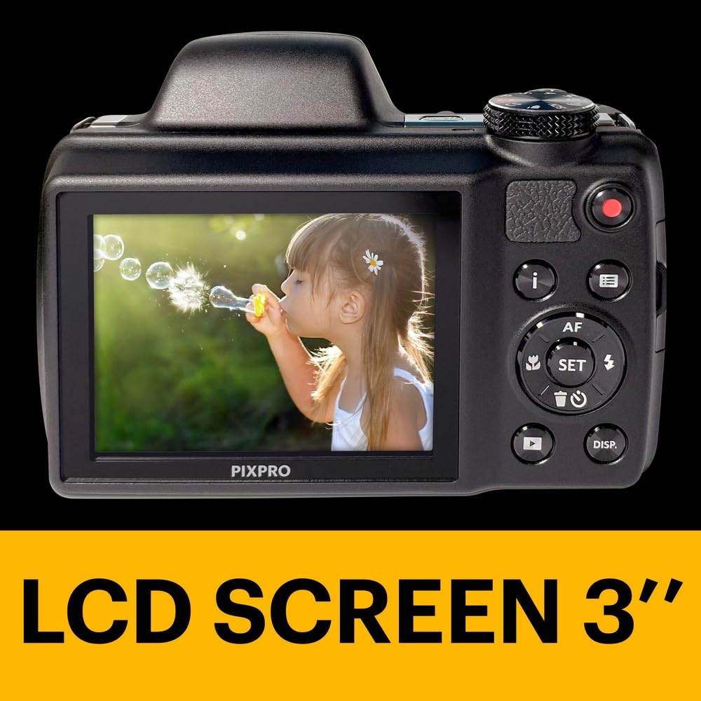 KODAK Pixpro Astro Zoom AZ528 - Cámara Digital Bridge, Zoom X52, Gran Angular de 24 mm, 16 megapíxeles CMOS, LCD 3", Wi-FI, ráfaga de 6 i/s, Control inalámbrico