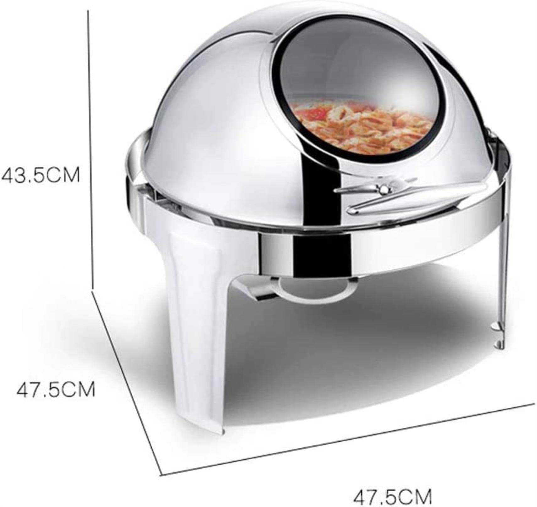 Calentador de Buffet, Ronda Chafing Dish Aislamiento de Alimentos en la Cafetería del Hotel, Tiempo de Aislamiento Prolongado y Fácil de Limpiar, con Bandeja y Clip para Alimentos, 220V 400W