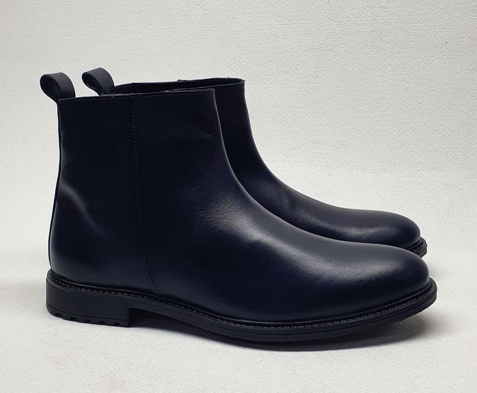 Image of Voguish Men's Zip Leather Chelsea Boots