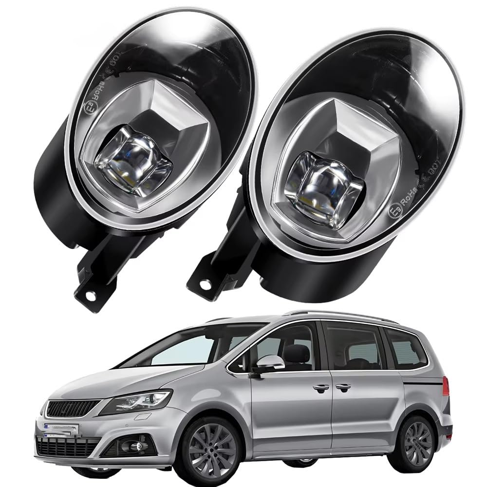 2X Conjunto De Luz Antiniebla Canbus 30W 6000LM Lámpara Circulación Diurna LED Derecha Izquierda 9006 12V Para Seat Para Alhambra 2010-2016 Faros antiniebla parachoques delantero(Yellow)