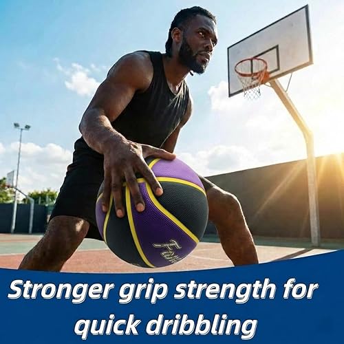 Miniatura 5 de Baloncesto tamaño 7 con bomba – Pelota de goma de alta calidad para interiores y exteriores para juegos de entrenamiento para mujeres y hombres