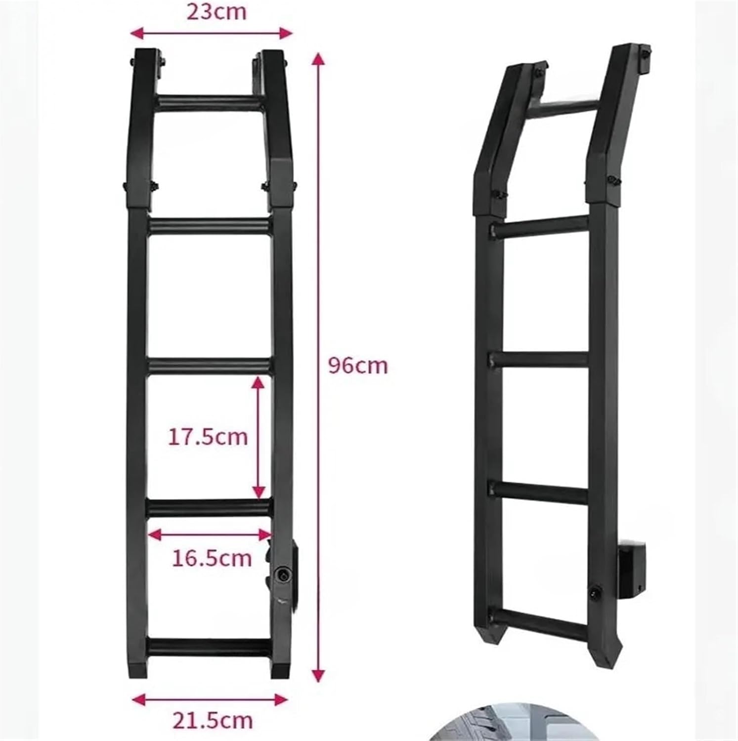 Aluminu Tailgate Climbing Ladder Compatible with Suzuki Jimny JB64 JB74 Roof Climbing Expansion Luggage Rack Ladder