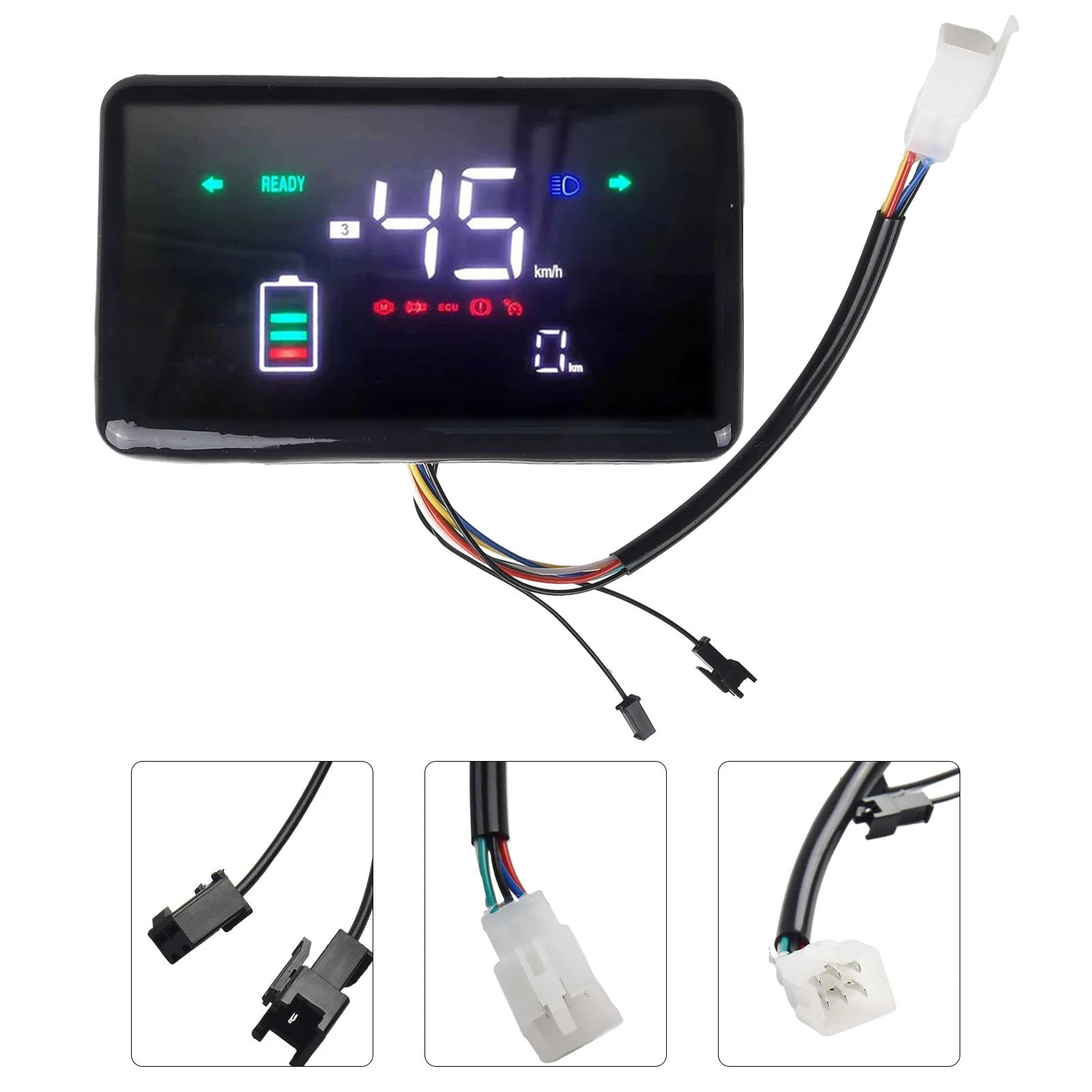 XIBANY Motorized Scooter Ebike LCD Display Motor Speedmeter Screen 48-72V E-Bike Control Panel with Windshield Electric Bike ScooterAccessories Motorized Scooter (Color : with Windshield)