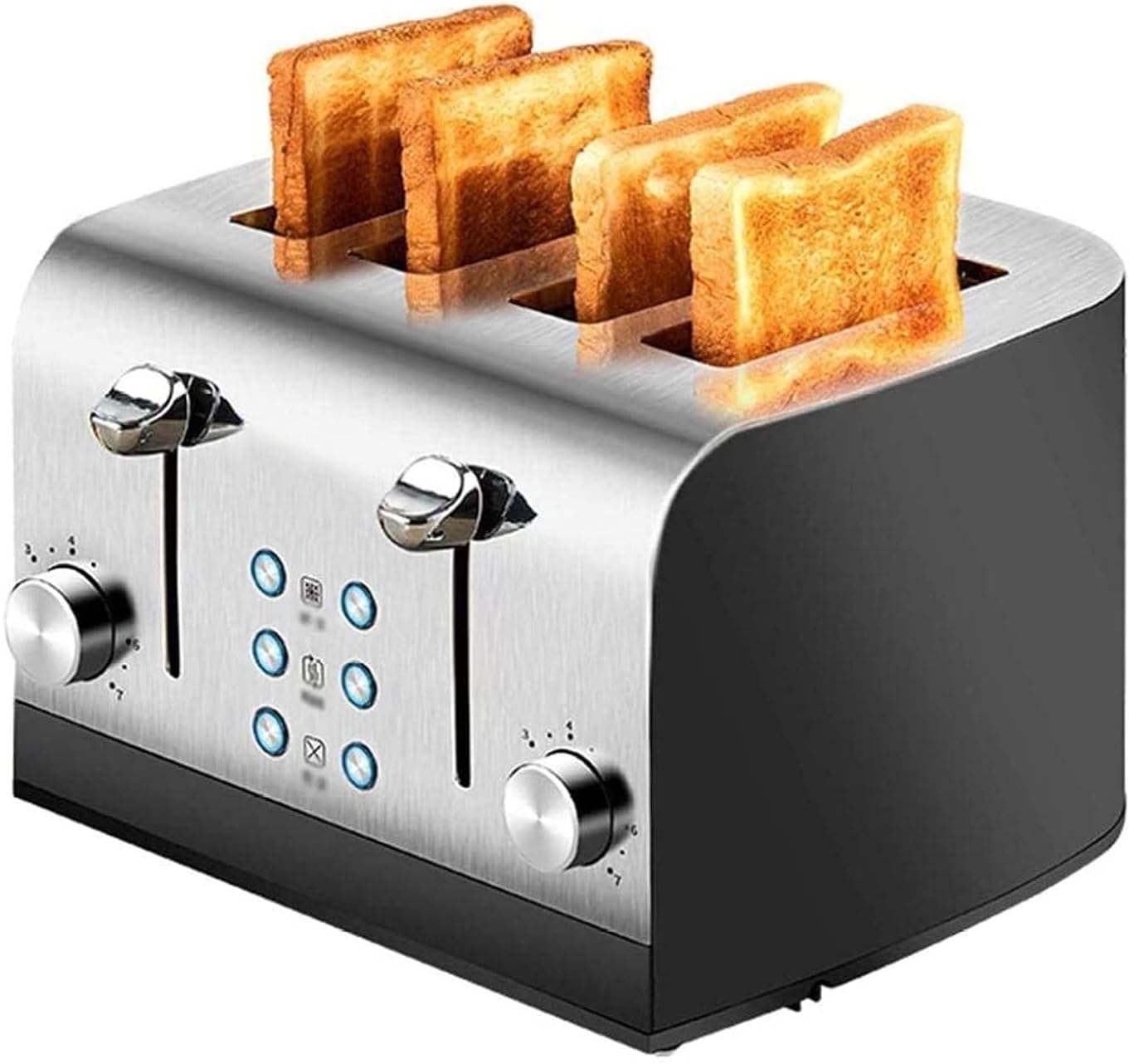 Toaster 4 Slice, Stainless Steel Toaster, Bread Toasters 4 Extra Wide