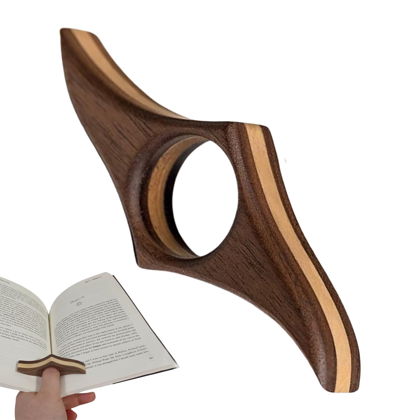 Wooden Thumb 3 Reggipagine In Legno Di Faggio – Organizzatore Per Lettura A Una Mano, Regalo Per Amanti Dei Libri