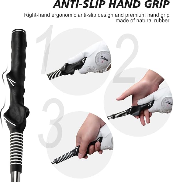 Retractable Golf Swing Training Aids, Golf Accessories - Strength And Rhythm Training, Golf Swing Trainers And Golf Swing Trainers, Warm Up Golf Trainers, Right Hand Golf Club Indoor Practice Equipmen