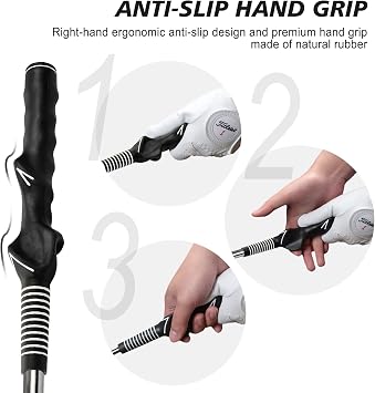 Retractable Golf Swing Training Aids, Golf Accessories - Strength And Rhythm Training, Golf Swing Trainers And Golf Swing Trainers, Warm Up Golf Trainers, Right Hand Golf Club Indoor Practice Equipmen