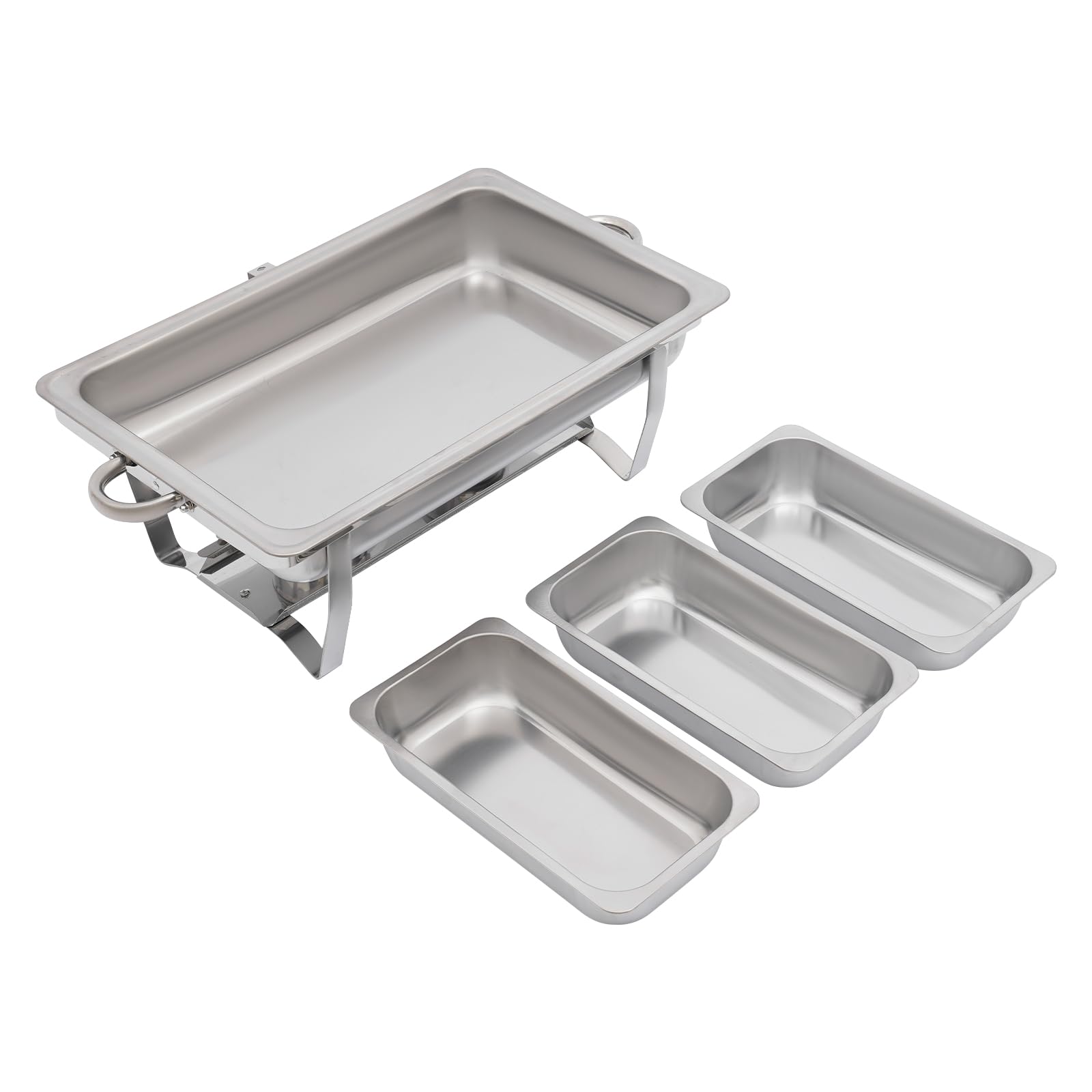 Catering-Wärmer Edelstahl 3x3L mit Brennpaste-Halter – Warmhaltebehälter Buffet für Party & Hochzeit mit Deckel & Griffen – Gastro Speisewärmer