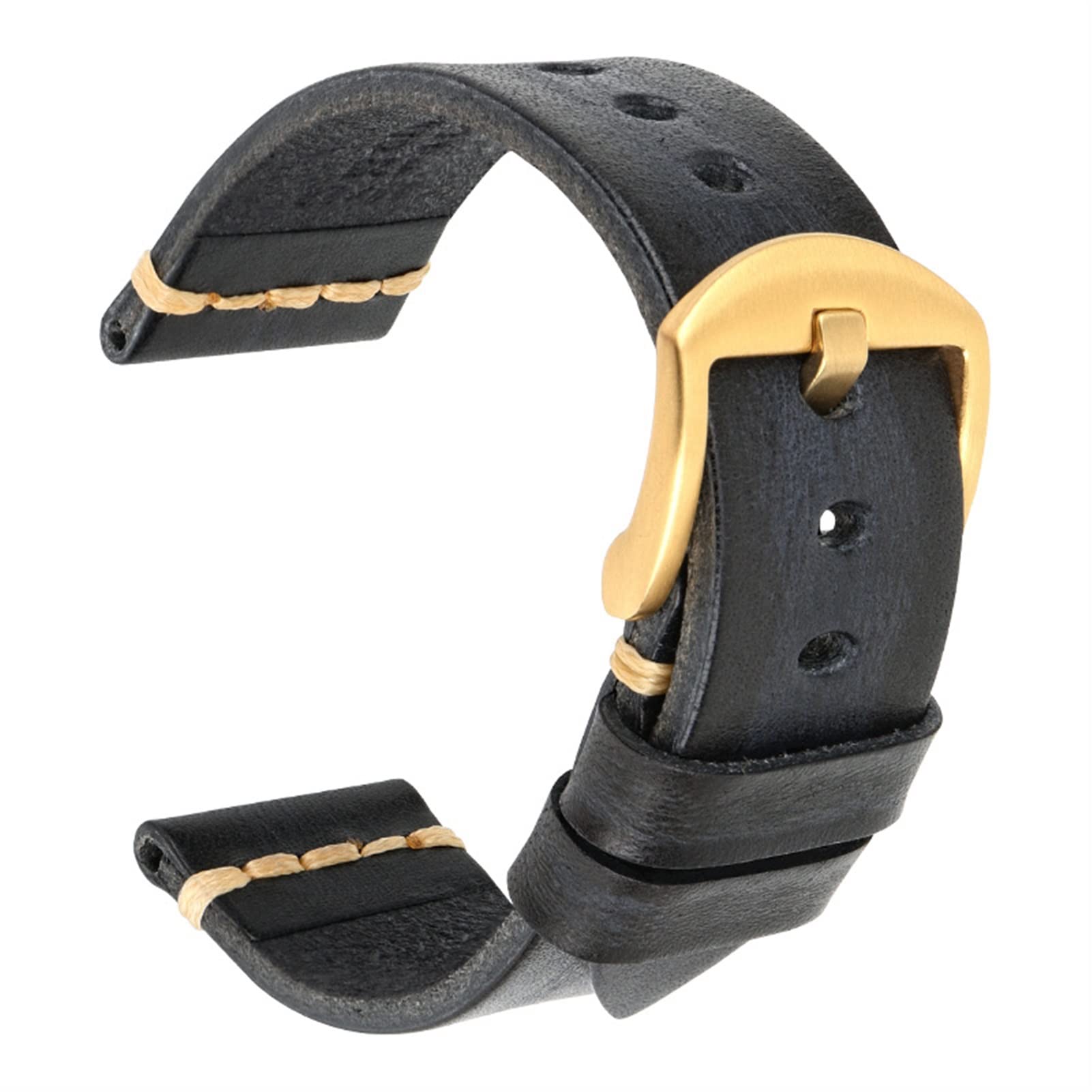 Maikes Cinturino in vera pelle per orologio Galaxy, 20 mm, 22 mm, 24 mm, Tissote Timex Omega