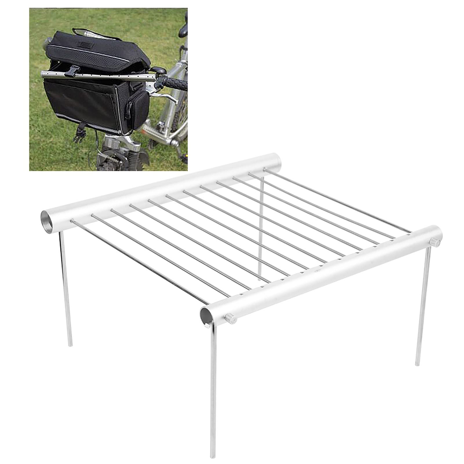 Parrilla de acero inoxidable Soporte plegable de carbón portátil Parrilla de barbacoa para parrilla para parrillas de carbón 6