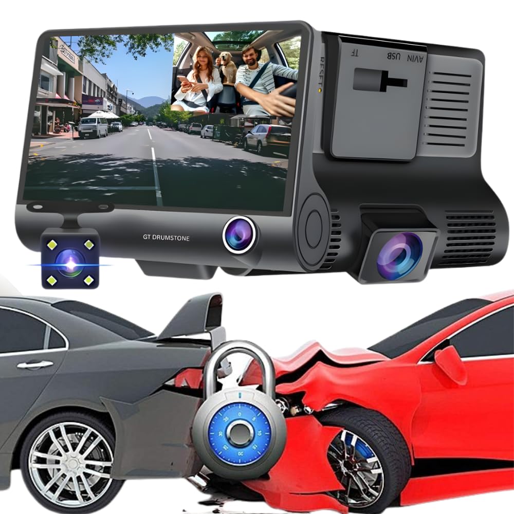 Drumstone® 𝟏𝟓 𝐘𝐞𝐚𝐫𝐬 𝐆𝐮𝐚𝐫𝐚𝐧𝐭𝐞𝐞 Rugged 3-Way Dash Cam with Full HD Recording – Built-in G-Sensor, Waterproof Rear Camera, Smart Exposure, and Motion Detection for 24/7 Monitoring.-image-10