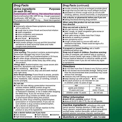 Amazon Basic Care Tussin Severe Cf Max Syrup, Multi-Symptom Cough, Cold And Flu Liquid Medicine thumb #4