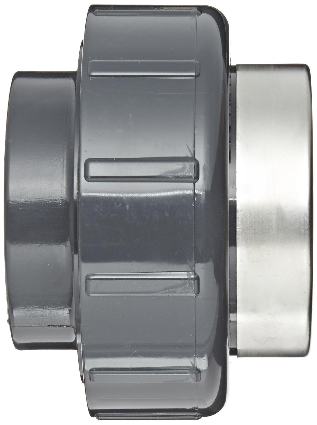Accesorio for tubería de PVC serie 8059-SR, unión con junta tórica de Viton, cédula 80, gris, casquillo de 1-1/2" x hembra NPT reforzada de acero inoxidable,Material Confiable(1 Inch)