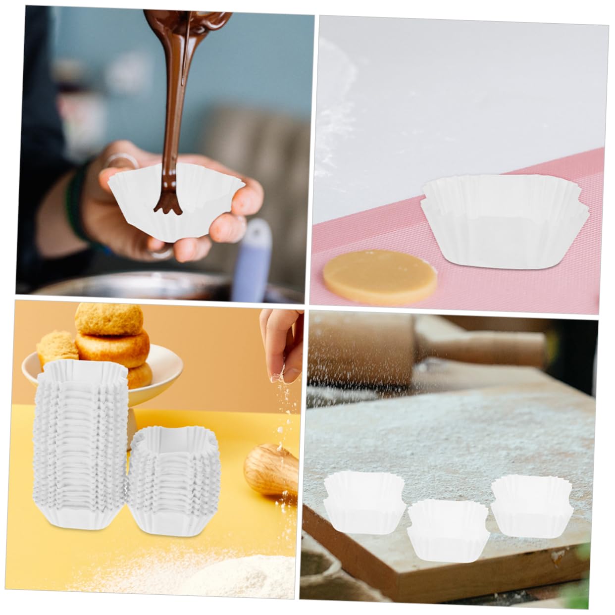 Pirottini di Carta Bianco per Cupcake da 2000 Pezzi, Resistente All'olio senza Sbiadimento, Forma Bella per Bridal Shower e Wedding